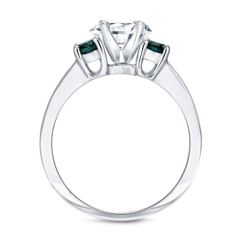 Auriya 14k Gold 1 1/4ctw 3-stone Blue Diamond Engagement Ring