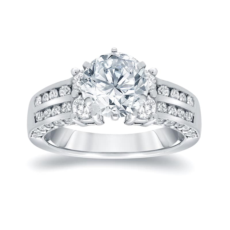 Auriya 14k Gold 3 1/5ctw Modern Round Diamond Engagement Ring