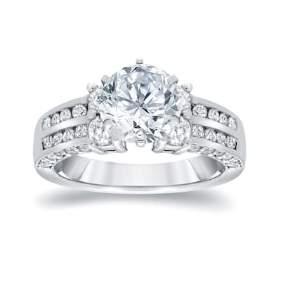 Auriya 14k Gold 3 1/5ctw Modern Round Diamond Engagement Ring