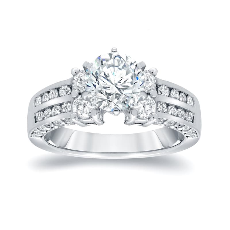 Auriya 14k Gold 2 3/4ctw Modern Round Diamond Engagement Ring