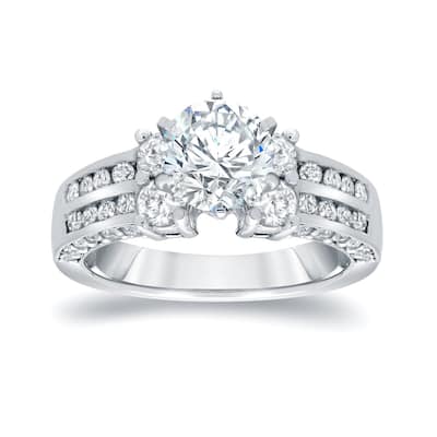 Auriya 14k Gold 2 3/4ctw Modern Round Diamond Engagement Ring