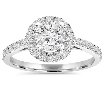 Pompeii3 14k White Gold 1 ct TDW Diamond Round Wedding Ring - White H-I - White H-I