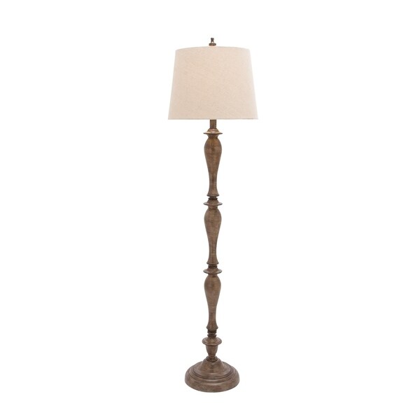 wooden turned floor lamp