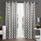 preview thumbnail 1 of 33, Exclusive Home Modo Metallic Geometric Grommet Top Curtain Panel Pair 54X108 - Black Pearl