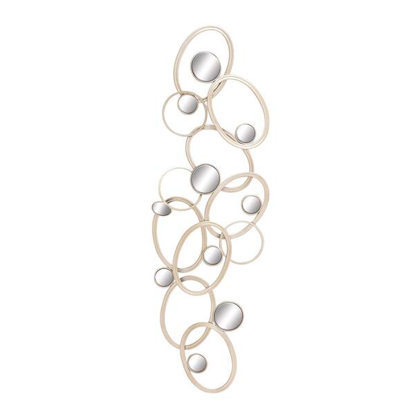 slide 1 of 2, Gold Iron Glam Wall Decor Abstract 16 x 52 x 2 - Silver