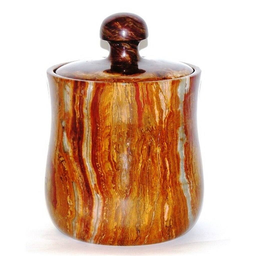 Nature Home Decor Multi Brwon Onyx Modern 8-inch Kitchen Canister