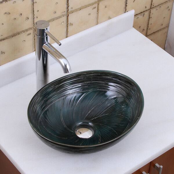 Elite 1559 F371023 Oval Dark Green Glaze Porcelain Ceramic Bathroom