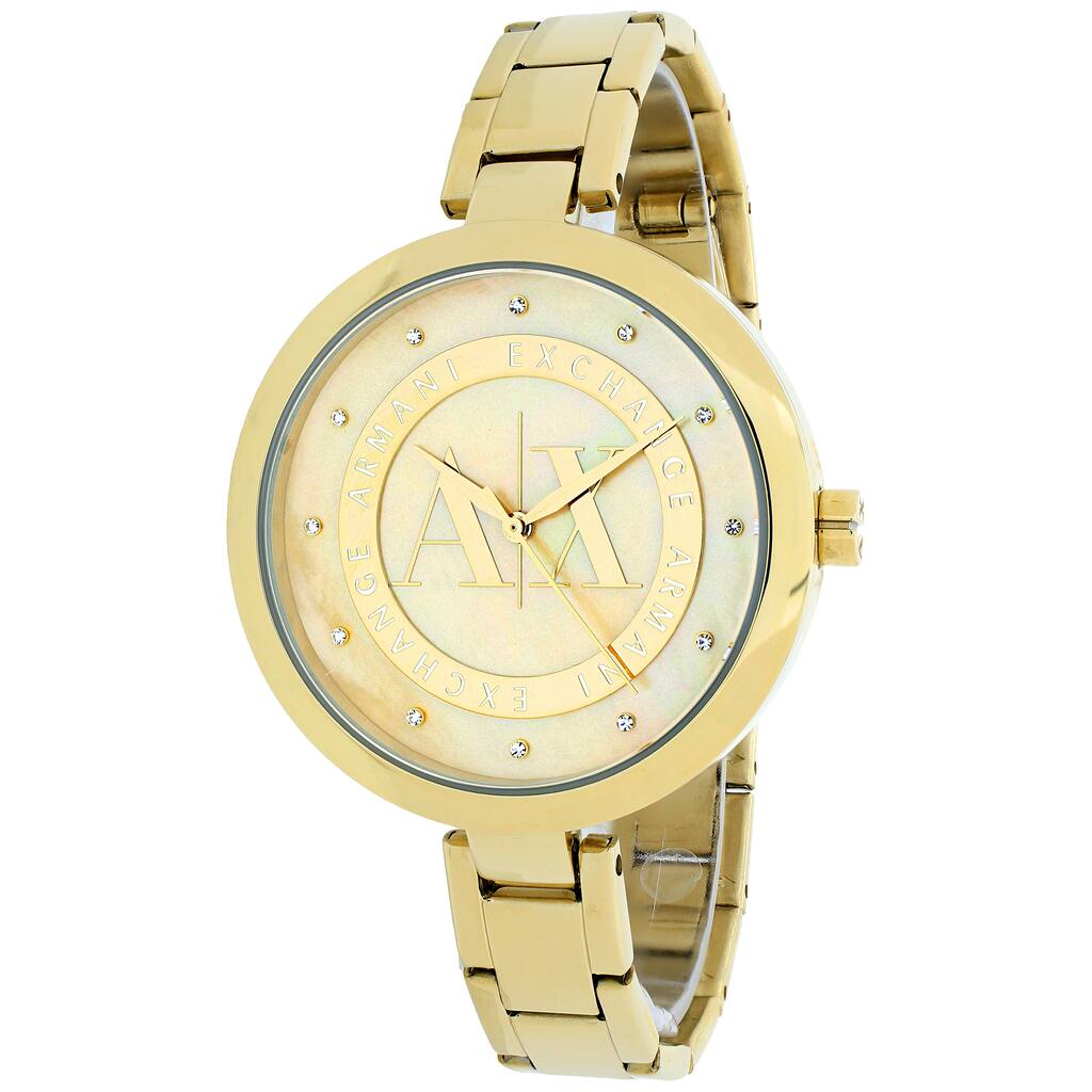 Armani Exchange Women's AX4224 Crystal Gold-Tone Stainless Steel Watch