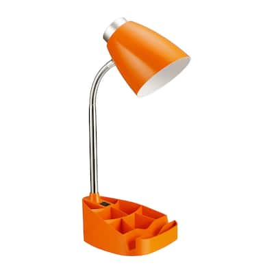 Limelights Gooseneck Organizer Desk Lamp with iPad Tablet Stand Book Holder - Orange