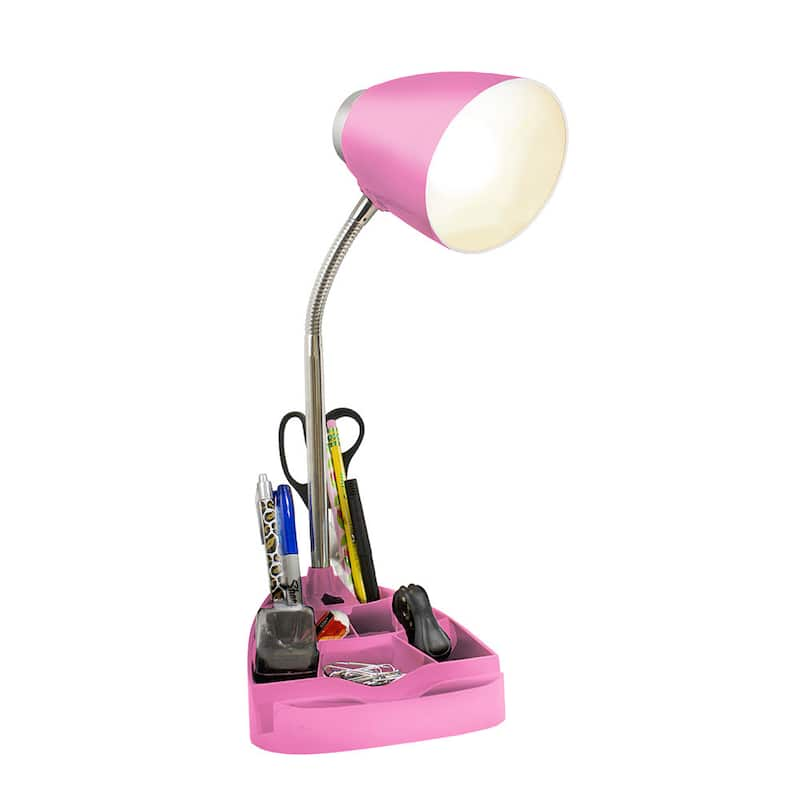 Limelights Gooseneck Organizer Desk Lamp with Pink iPad Tablet Stand