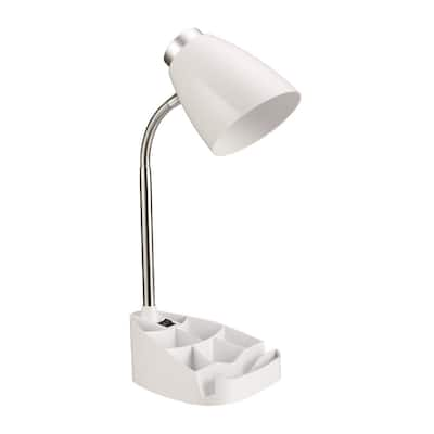 Limelights Gooseneck Organizer Desk Lamp with White iPad Tablet Stand Book Holder