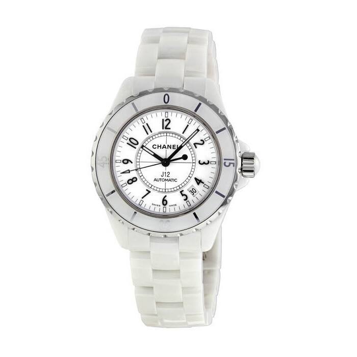 Chanel Women's H0970 J12 Round White Ceramic Bracelet Watch