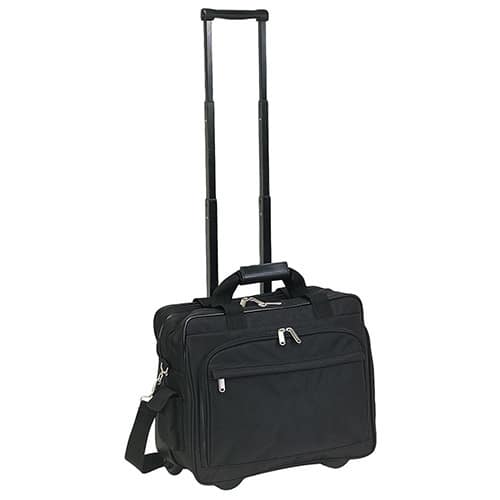 Goodhope Rolling Compact Laptop Organizer Briefcase - Black