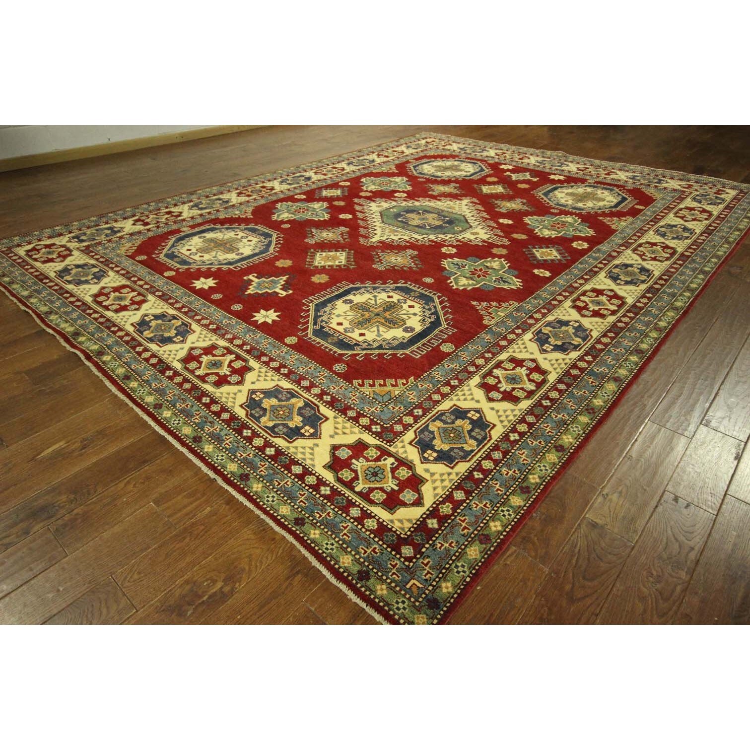H8168 Red Gul Turkmon Motif Bokahra Hand knotted Wool Oriental