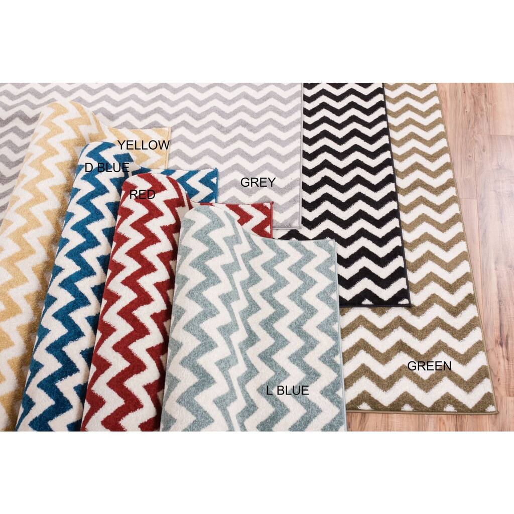 Well Woven Modern Chevron Geometric Zigzag Stripe Area Rug - 7'10 x 10'6 - 7'10 x 10'6