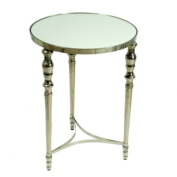 22 Inch Tall Round 3 Leg Mirror Top Metal Base Accent Table Free 22 Inch Tall Round 3 Leg Mirror Top Metal Base Accent Table