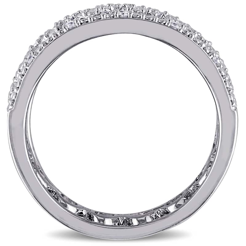 Miadora Sterling Silver 1/8ct TDW Diamond Ring