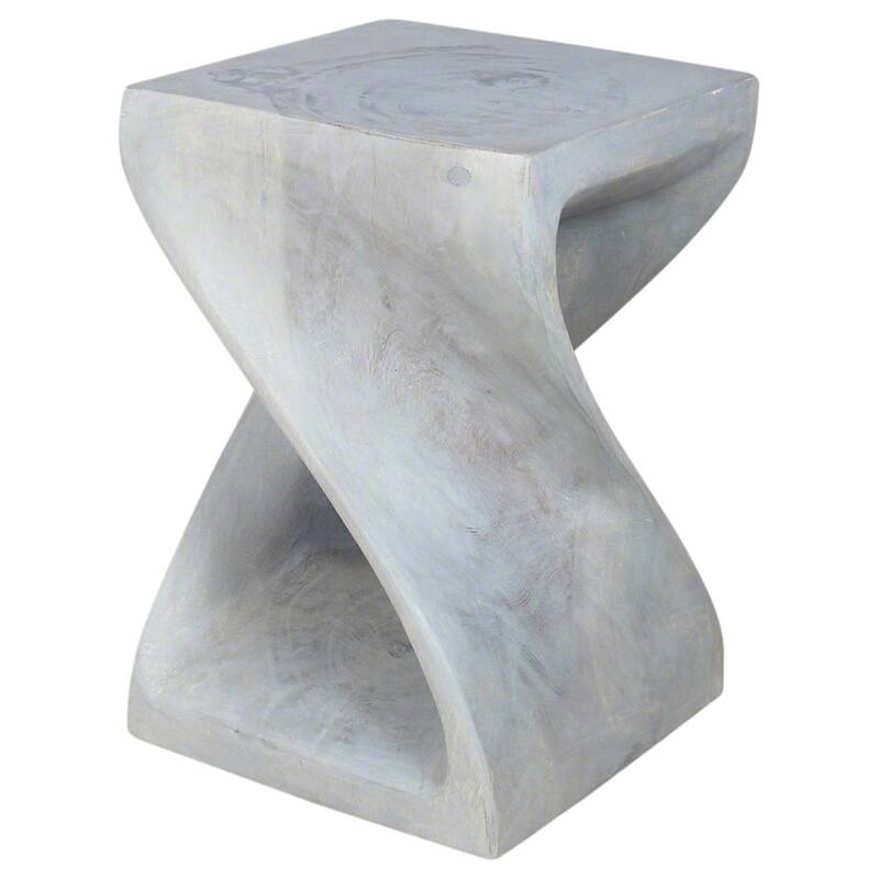 Haussmann® Original Wood Twist Stool 12 X 12 X 18 In High Grey Oil - 12" x 12" x 18"
