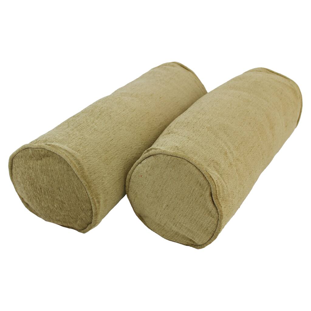 Blazing Needles Corded Macaroon Chenille Bolster Pillows (Set of 2)