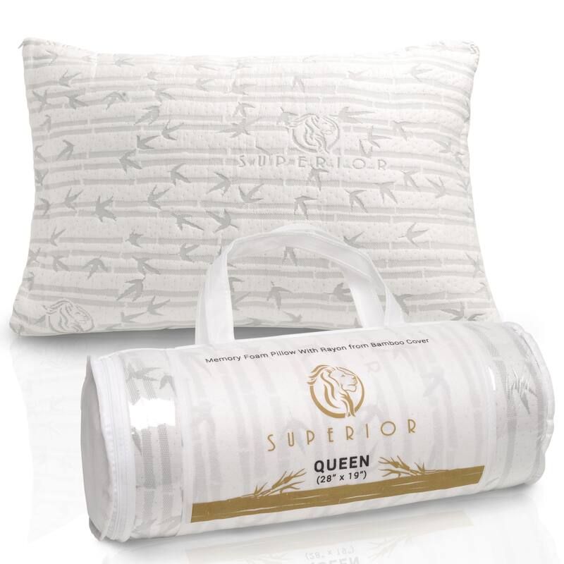 Superior Hypoallergenic Memory Foam Pillow With Removable Bamboo Cover