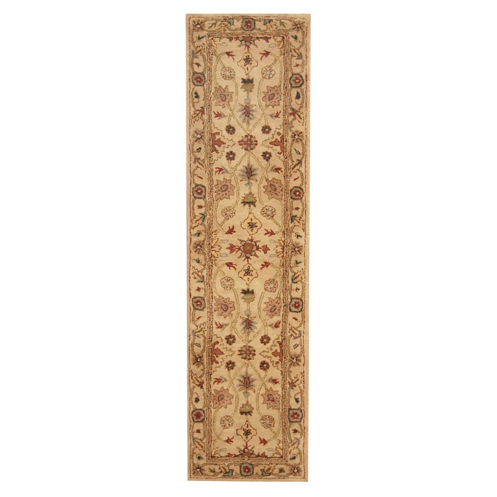 Handmade Mahal Wool Runner (India) - 2' x 8'