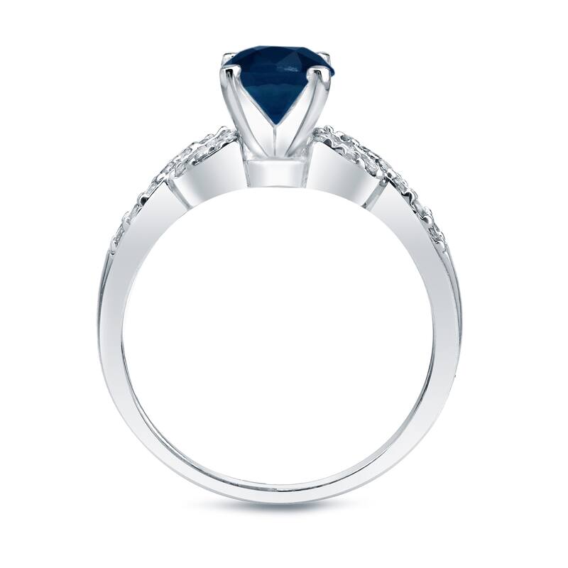 Auriya Braided Twist 3/5ct Blue Sapphire and 2/5ctw Diamond Engagement Ring Set 14K Gold