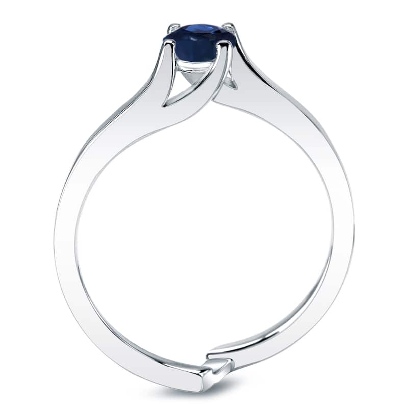 Auriya 14k Gold 3/5ct Blue Sapphire and 2/5ctw Diamond Engagement Ring Set