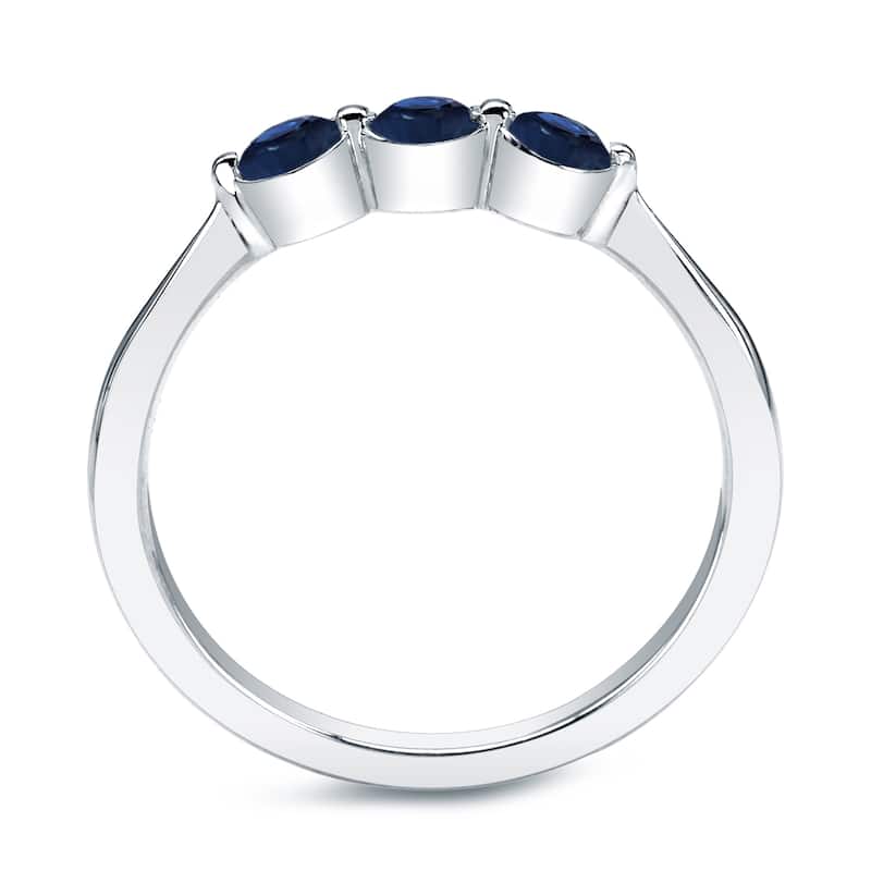 Auriya 10k Gold 3/4ct Sapphire 3-stone Wedding Band
