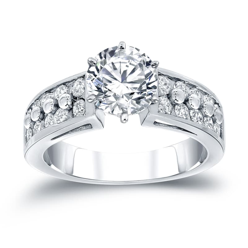 Auriya 14k Gold Modern 1 1/2ctw Round-cut Diamond Engagement Ring (H-I, SI2-SI3)