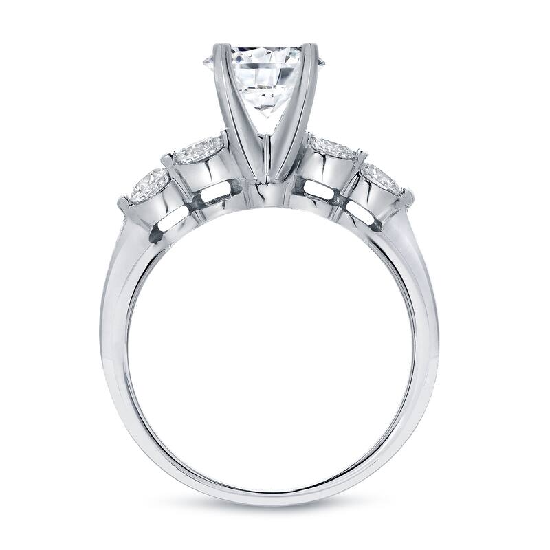 Auriya Classic 1ct TDW Round 5-Stone Diamond Engagement Ring 14k White Gold