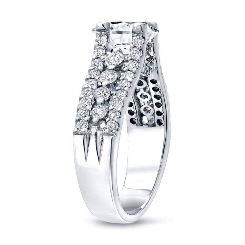 Auriya 14k Gold Modern 1 1/2ctw Round Diamond Engagement Ring