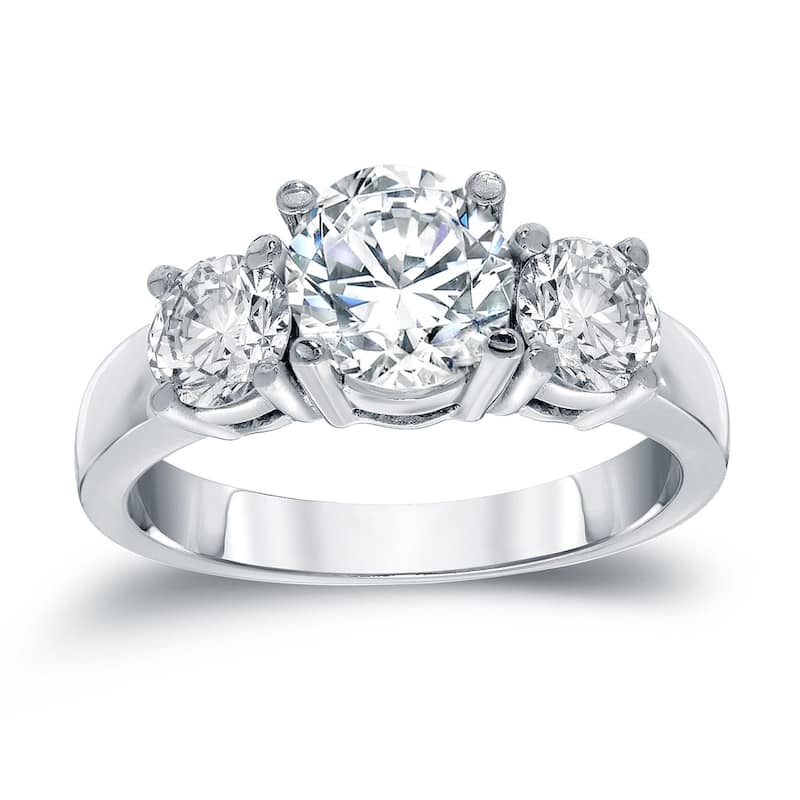 Auriya 14k Gold 2ctw Classic 3-Stone Diamond Engagement Ring Certified - 5