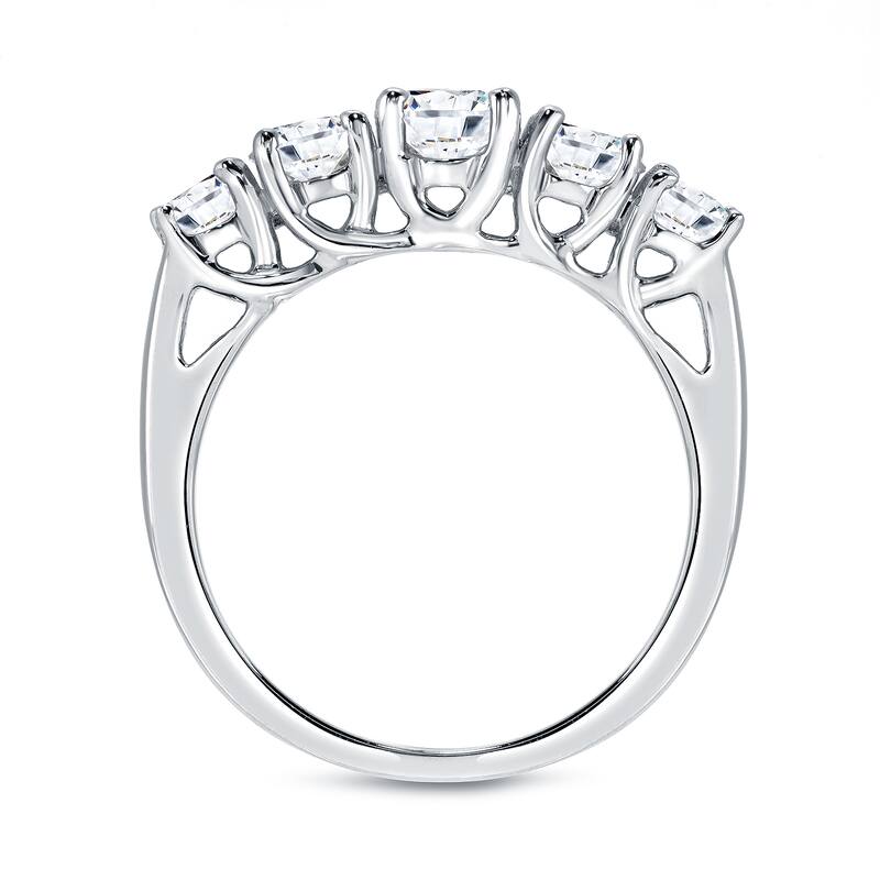 Auriya 1ctw Round 5-Stone Diamond Engagement Ring 14k White Gold