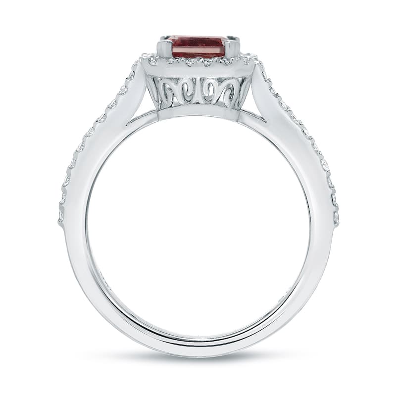 Auriya 18k Gold 2 3/8 Vintage Emerald-cut Halo Pink Diamond Engagement Ring (SI1-SI2)