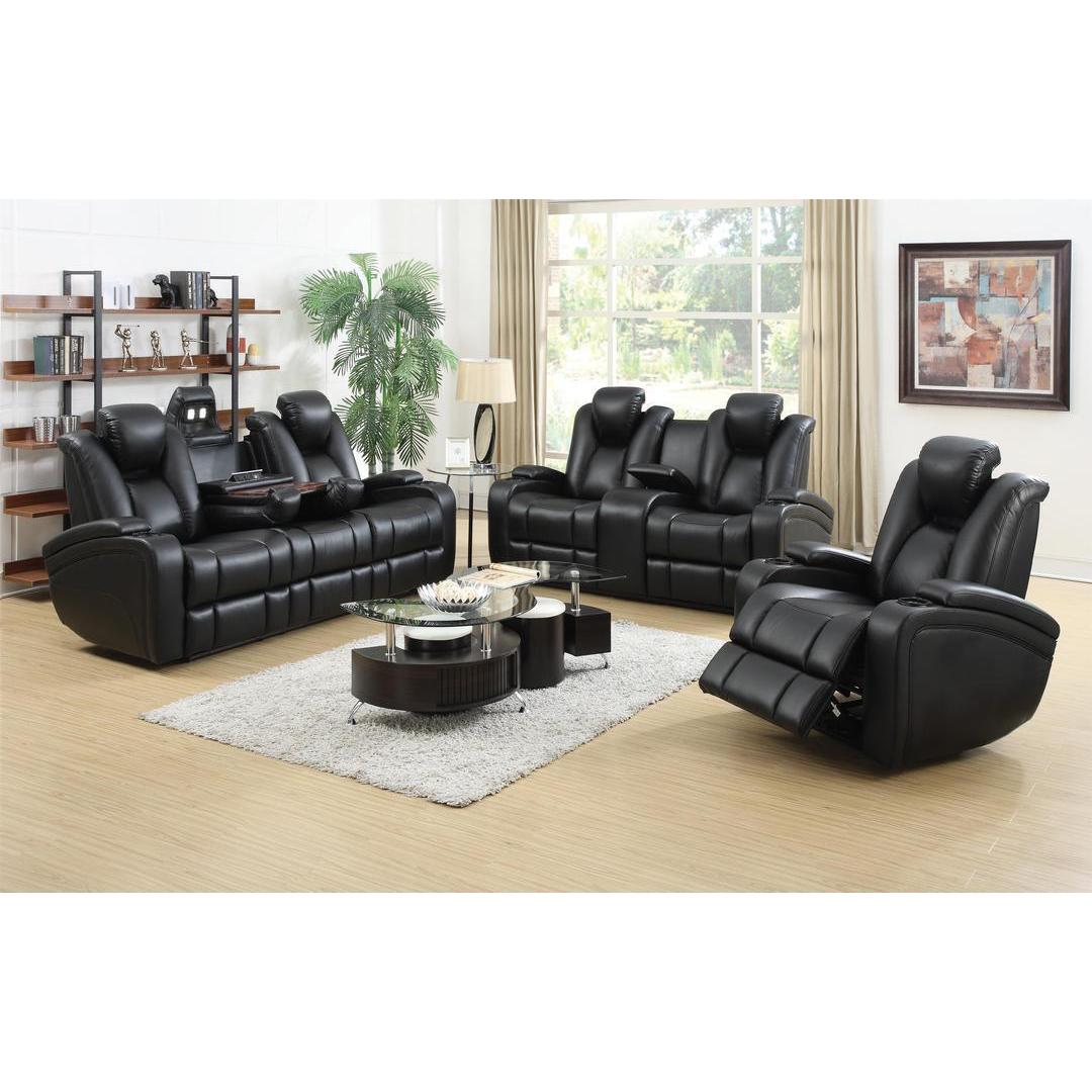 DeNatali 3 Piece Black Living Room Set Overstock 10476942