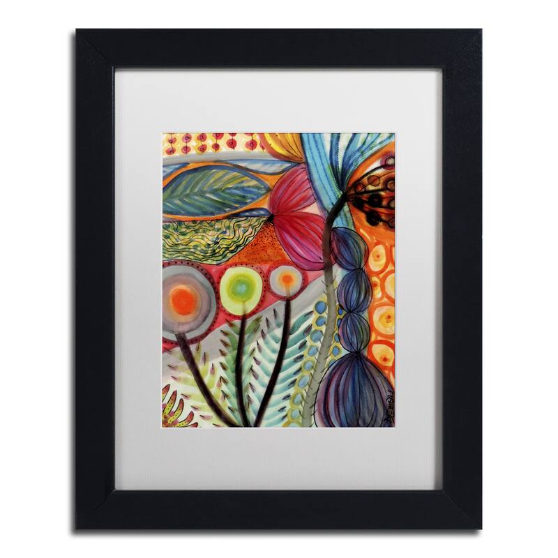Sylvie Demers 'Vivaces' White Matte, Black Framed Wall Art