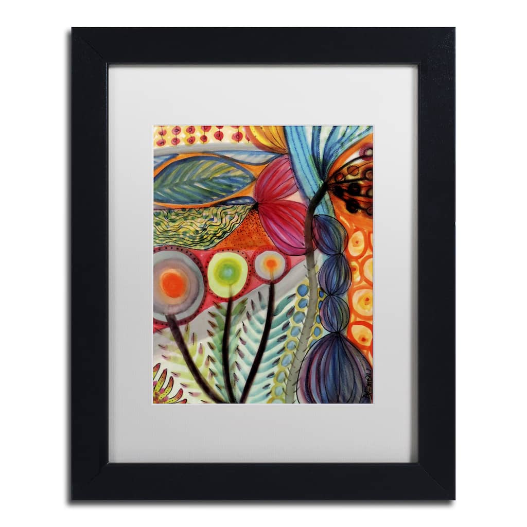 Sylvie Demers 'Vivaces' White Matte, Black Framed Wall Art