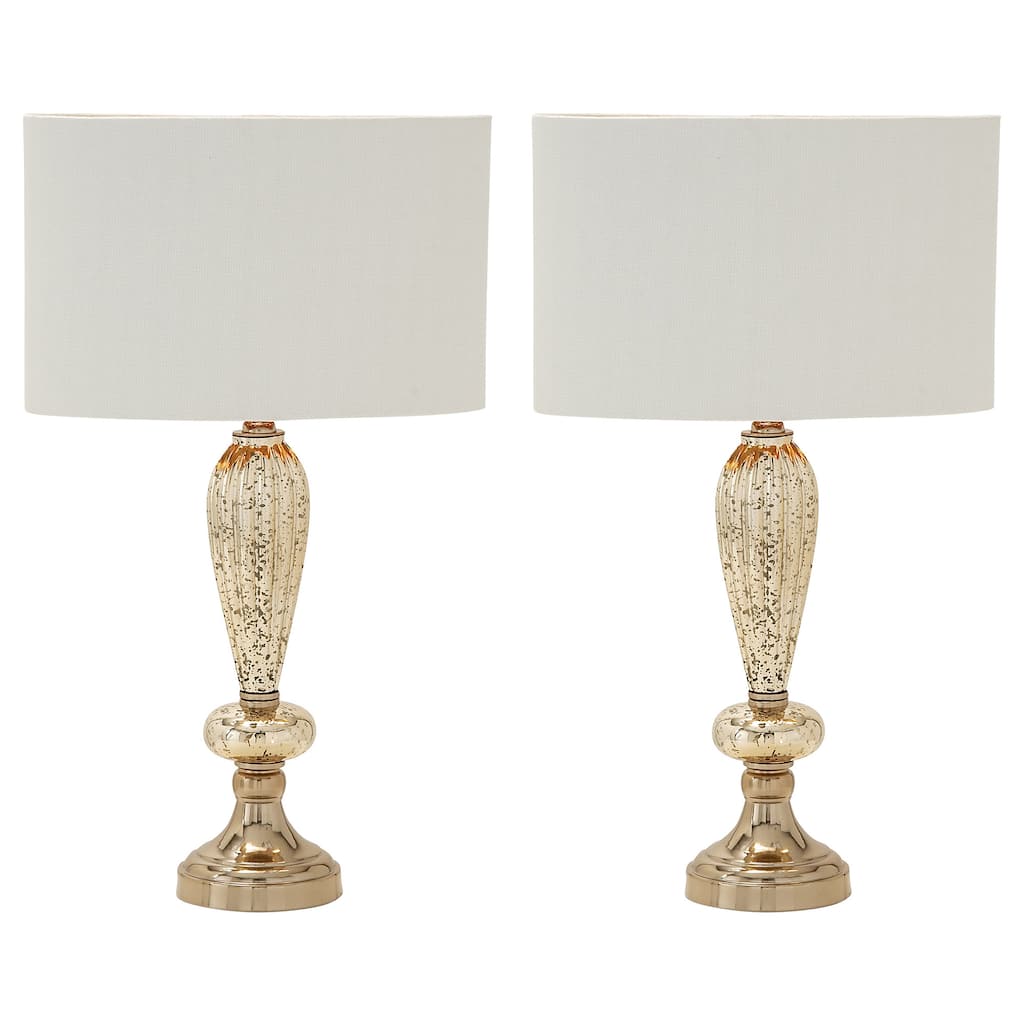Carmel Collection Oval Glass Table Lamps (Set of 2) - Bronze