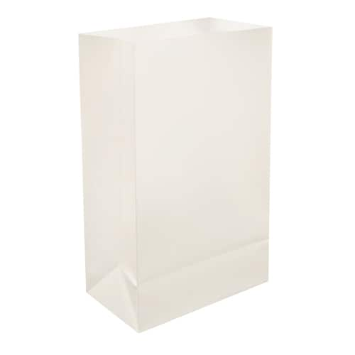 Shop White Plastic Luminaria Bags Set Of 100 Free Shipping