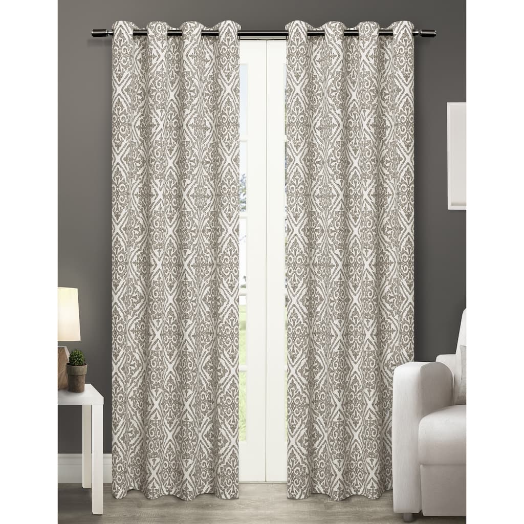 ATI Home Sira Cotton Grommet Top Curtain Panel Pair