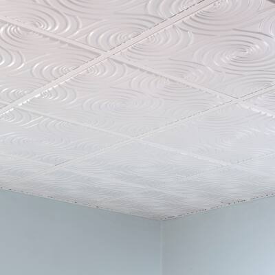 Fasade Typhoon Gloss White 2' x 2' Lay-in Ceiling Tile