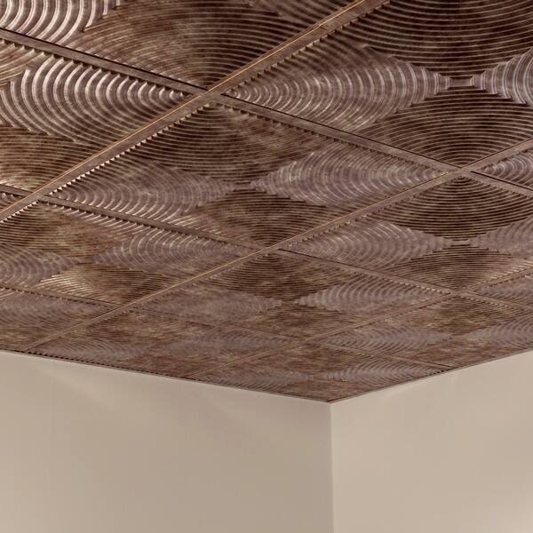 Shop Fasade Echo Bermuda Bronze 2 X 2 Lay In Ceiling Tile Free