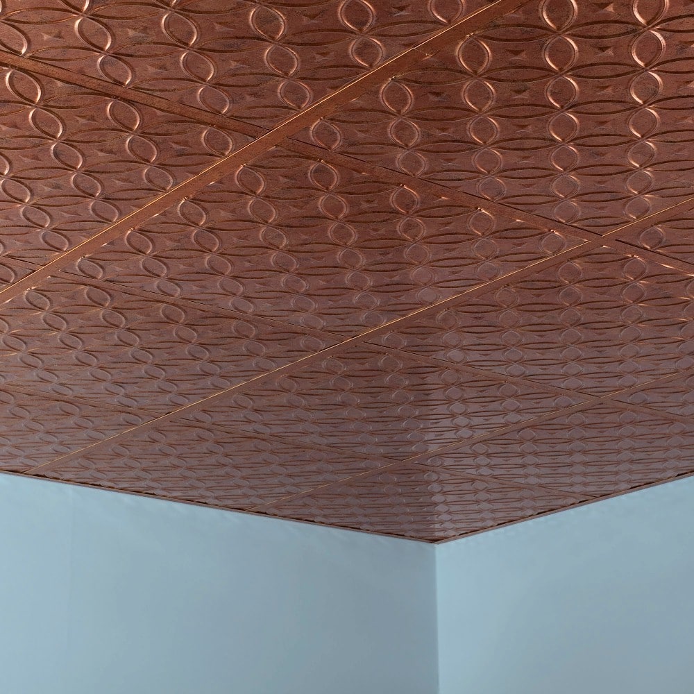 Fasade Rings Muted Gold 2' x 2' Lay-in Ceiling Tile