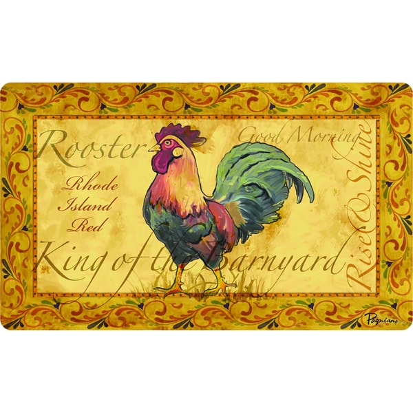 shop indoor country rooster kitchen mat - 1'6 x 2'6 - free shipping