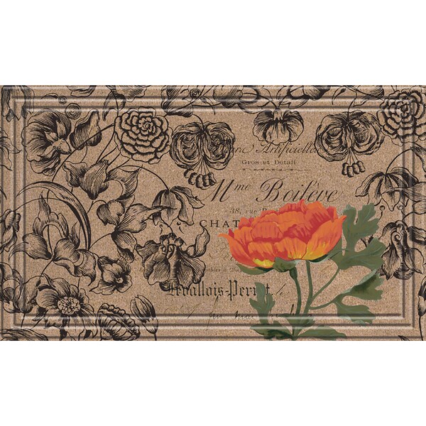 Indoor/Outdoor Vintage Floral Peony Doormat (18x30). Opens flyout.