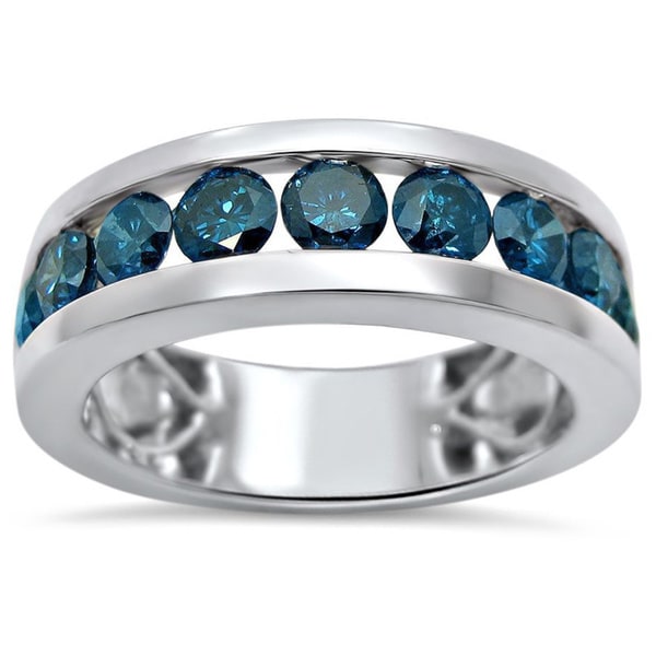 Noori 14k White Gold Mens 1 7 8ct TDW Blue Diamond Ring SI1 SI2 1808a356 4528 4656 Bb50 A672dfaacc89 600 