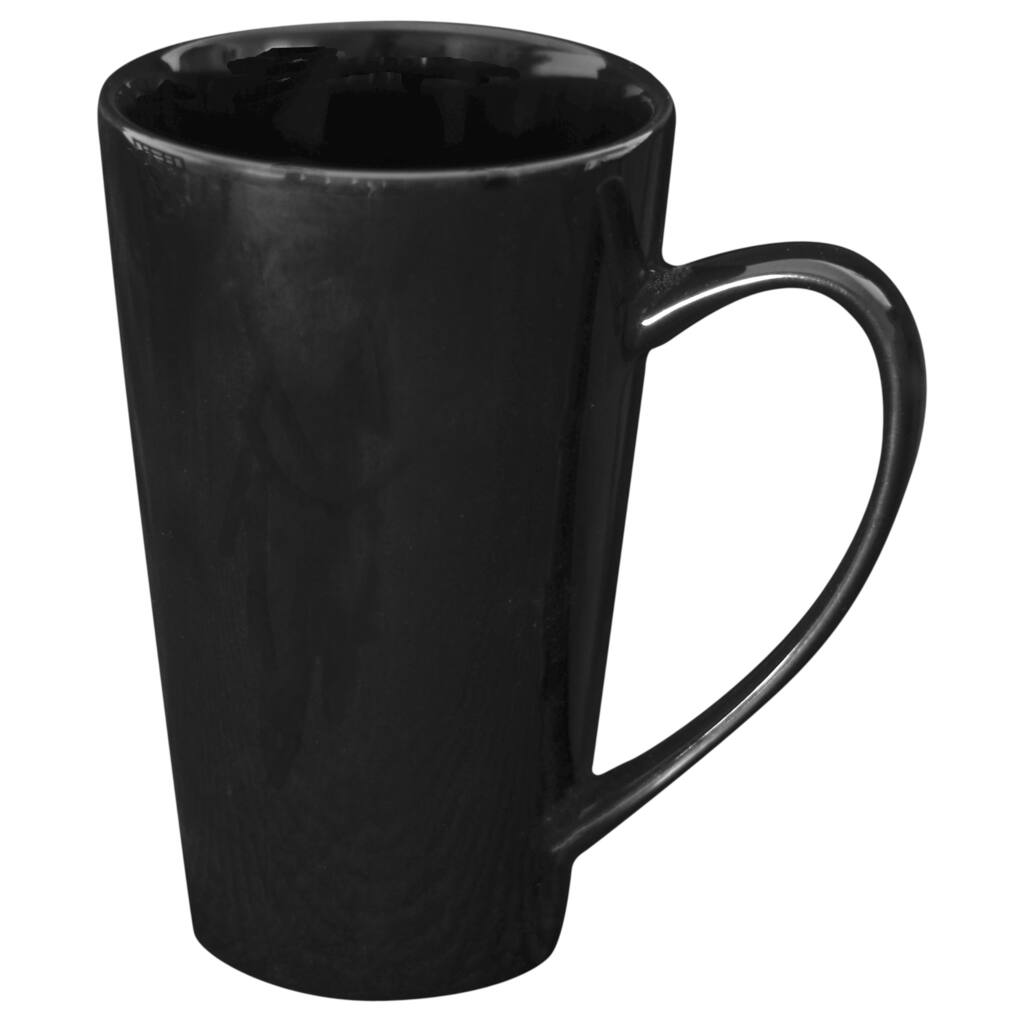 Oversized 24-ounce Black Latte Mug (Set of 4)