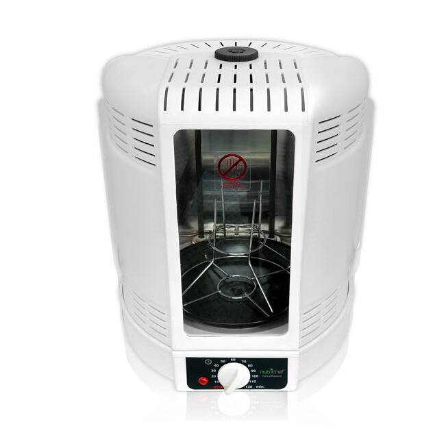 NutriChef PKRT15 White Kitchen Vertical Countertop Rotisserie Rotating Oven