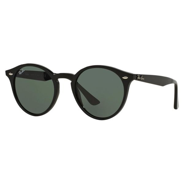 Ray-Ban Unisex RB 2180 600.141 Shiny Black Plastic Round Sunglasses ...