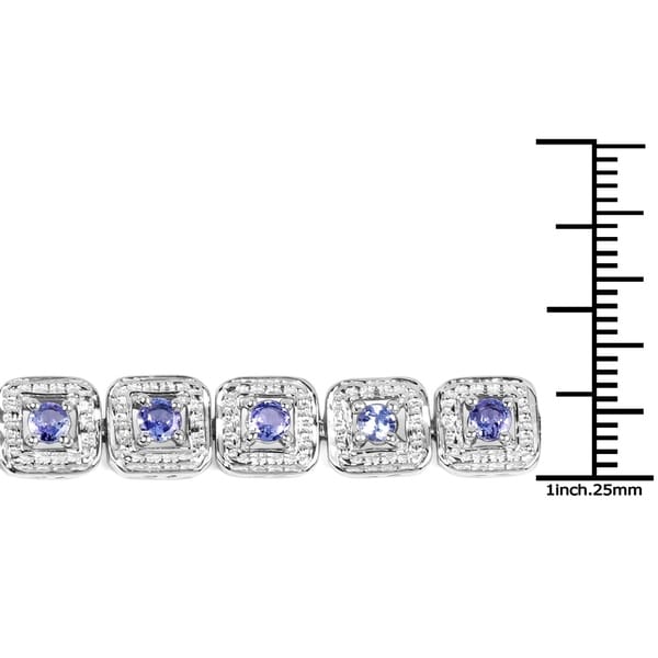 Malaika Sterling Silver 2 2/5ct Genuine Tanzanite Bracelet